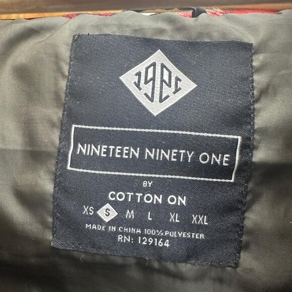 Nineteen Ninety One Vest Mens M Olive/plaid Polyester Hooded Full Zip Pockets - Picture 6 of 9